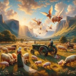 Whimsical Pastoral Scene with Flying Pigs and Farm Life | Deep Dream Generator Whimsical pigs fly here! | Deep Dream Generator