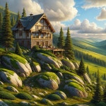 Charming Stone and Wooden House in Scenic Landscape | Deep Dream Generator The House on the Hill | Deep Dream Generator