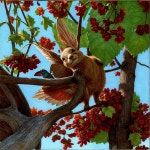 Charming Creature on Tree Branch with Red Flowers | Deep Dream Generator Lécureuil-chauve-souris frugivore/The fruit bat... 