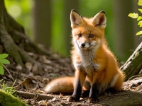 Young red fox in a green forest setting | Deep Dream Generator Graceful Fox in Serene Woodland Scene | Deep Dream Generator