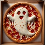 Halloween-Themed Pizza with Ghost Design and Pepperoni | Deep Dream Generator The Ghost of Mozzarella  | Deep Dream Generator