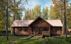 Rustic log cabin with front porch in tranquil forest clearing | Deep Dream Generator Lincoln Log Cabin | Deep Dream Generator