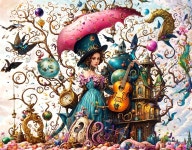of woman with cello and clockwork house | Deep Dream Generator The Apostrophe Catastrophe in G Mixolydian | Deep Dream Generator