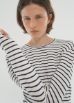 [엘엘엘디자인스튜디오]STRIPED CROPPED LONG-SLEEVED TEE_WHITE [W CONCEPT]