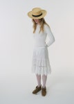 [엘엘엘디자인스튜디오]SATIN LACE TIRED SKIRT_MILK WHITE [W CONCEPT]