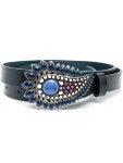 Isabel Marant Studded-buckle Leather Belt In Blue | ModeSens