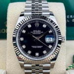 Rolex NEW 2024 Datejust 41 BLACK DIAMOND DIAL JUBILEE for Price on request for sale from a Trusted Seller on Chrono24