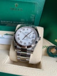 Rolex Datejust 41 NEW 2023 White Roman Dial Fluted Bezel... for $17,495 for sale from a Trusted Seller on Chrono24