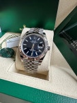 Rolex Datejust 41 NEW 2023 Blue Index Stick Dial Fluted Bezel... for $16,495 for sale from a Trusted Seller on Chrono24