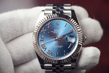 Rolex Datejust 41 2024 NEW Fluted Jubilee 126334 Azzurro Blue... for $14,495 for sale from a Trusted Seller on Chrono24