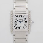 Cartier Tank Francaise 2301 25mm Custom Diamond Bezel White... for $4,655 for sale from a Trusted Seller on Chrono24