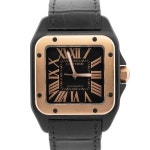 Cartier Santos 100 Two-Tone Rose Gold Black 42.6mm Steel 2656... for $6,753 for sale from a Trusted Seller on Chrono24