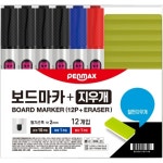 펜맥스 롱보드마카 209 흑색10p + 청색 + 적색 + 지우개 블랙 + 블루 + 레드 1세트 - 에누리 가격비교