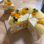 요리 - 엄마 생신케익으로 만든 망고생크림케이크!