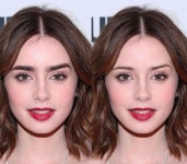 헐리우드 - 릴리 콜린스 눈썹만 포샵으로 바꾼 사진인데 이미지가 엄청 달라진다