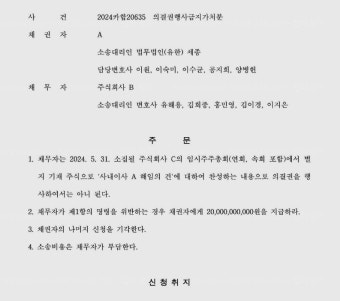 이슈/유머 - 민희진-하이브 소송비용 하이브가 전액부담
