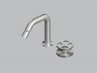 Stainless steel bidet mixer with swivel spout Valvola02_20 37 Valvola02 Collection By Quadrodesign design Studio Adolini