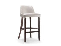 ALYSON Upholstered stool with back with footrest By Tirolo