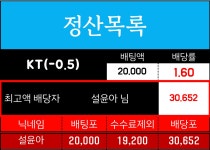 [설윤토] KBO KT(-0.5) vs NC 정산완료 - 츄르또또 - 플레이어스