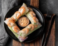 보드에 상위 뷰 아시아 음식 | 무료 사진