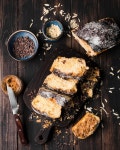 Free Photo | Top view slices of banana bread on the table
