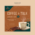 Free PSD | Coffee and talk square flyer design