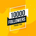 10k 소셜 미디어 팔로워 감사합니다 포스트 디자인 | 무료 벡터
