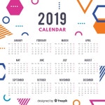 Free Vector | 2019 calendar