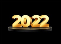 2022 3d 스타일 황금 텍스트 새해 배경 | 무료 벡터