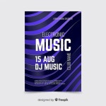 3d 음파 효과 포스터 템플릿 | 무료 벡터