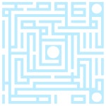 화이트 파스텔 블루의 추상 미로 디자인 | 무료 벡터