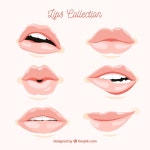 Beautiful lips set | Free Vector Beautiful lips set  | Free Vector