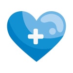 십자가와 함께 파란 의학 심장 | 무료 벡터