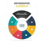 원형 기업 infographic 요소 | 무료 벡터