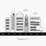도시 스카이 라인 디자인 | 무료 벡터