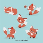 Collection of hand drawn foxes | Free Vector