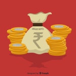 화려한 인도의 루피 compositio | 무료 벡터