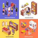 패션 아틀리에 디자인 컨셉 | 무료 벡터