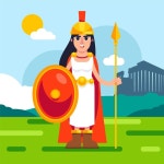 평면 디자인 아테나 그림 | 무료 벡터