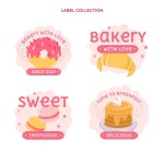 평면 디자인 식품 라벨 및 배지 | 무료 벡터