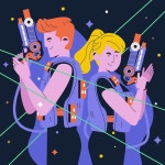 평면 디자인 레이저 태그 그림 | 무료 벡터