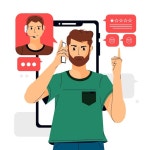 불평하는 평면 디자인 사람 | 무료 벡터