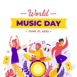 플랫 세계 음악의 날 그림 | 무료 벡터