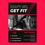 그라데이션 체육관 포스터 템플릿 | 무료 벡터