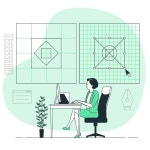 그리드 디자인 컨셉 일러스트 | 무료 벡터