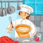 손으로 그린 베이커 만화 일러스트레이션 | 무료 벡터