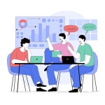 손으로 그린 비즈니스 커뮤니케이션 | 무료 벡터