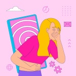 손으로 그린 사이버 병 일러스트레이션 | 무료 벡터