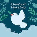 비둘기와 나뭇잎으로 평화의 국제 날 | 무료 벡터