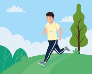Free Vector | Male athlete running in landscape